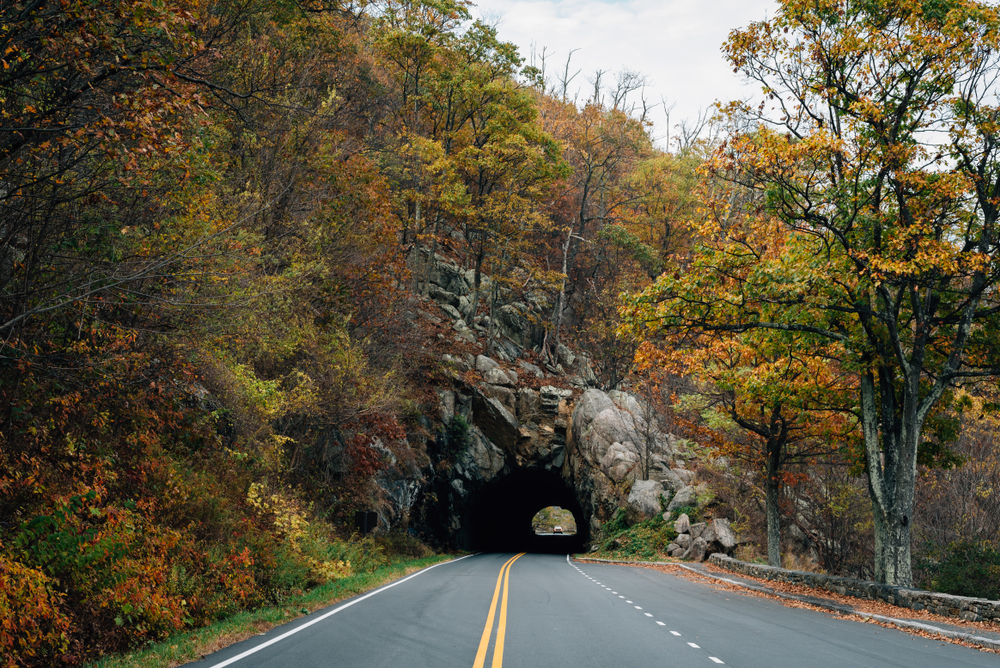 Landscape Photo of the Mary's Rock Tunnel, on Skyline Drive Virginia