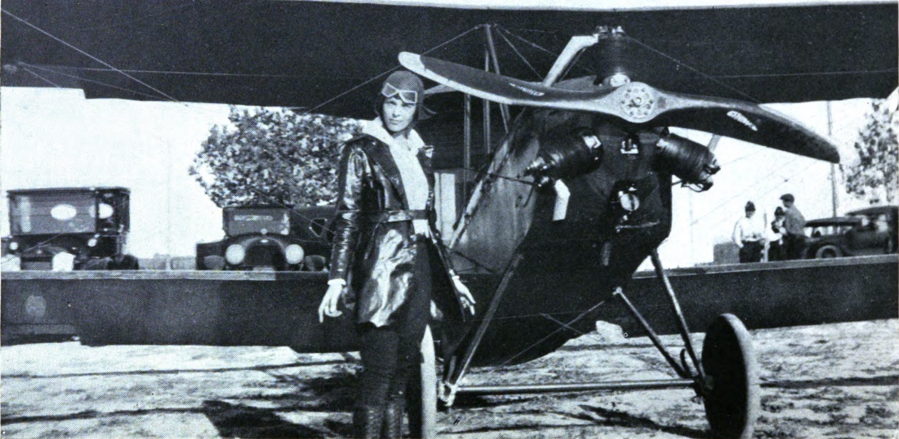 Amelia Earhart after her first solo fly