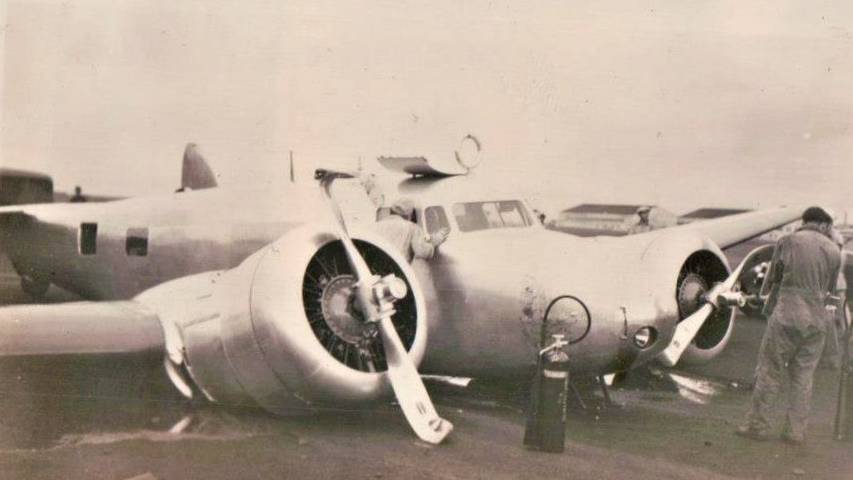 Amelia Earhart's Plane After Crashing