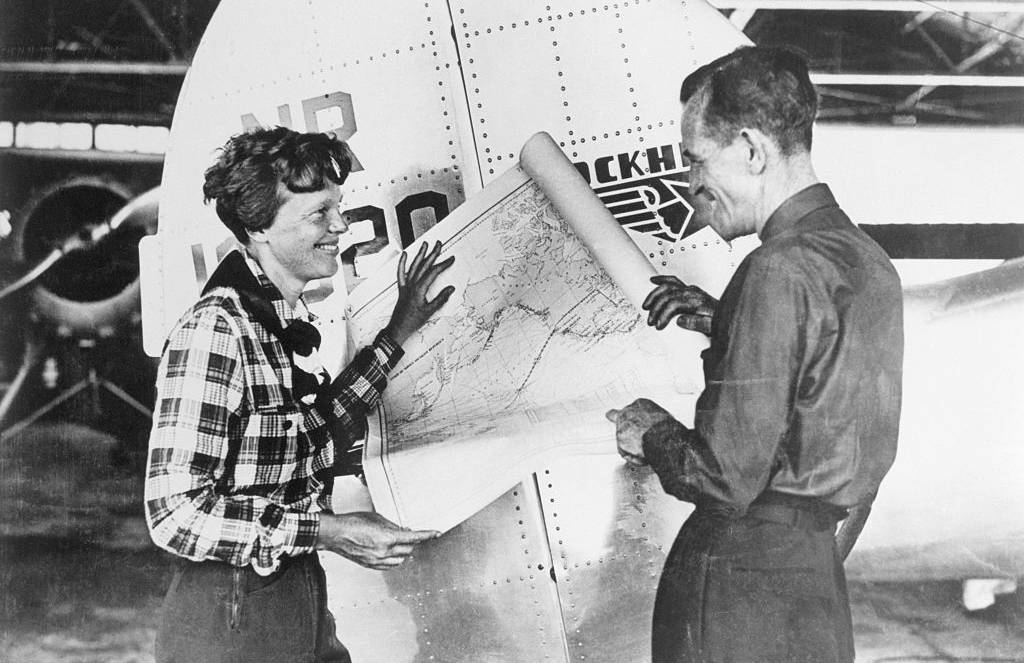 Pilot Amelia Earhart and Navigator Fred Noonan