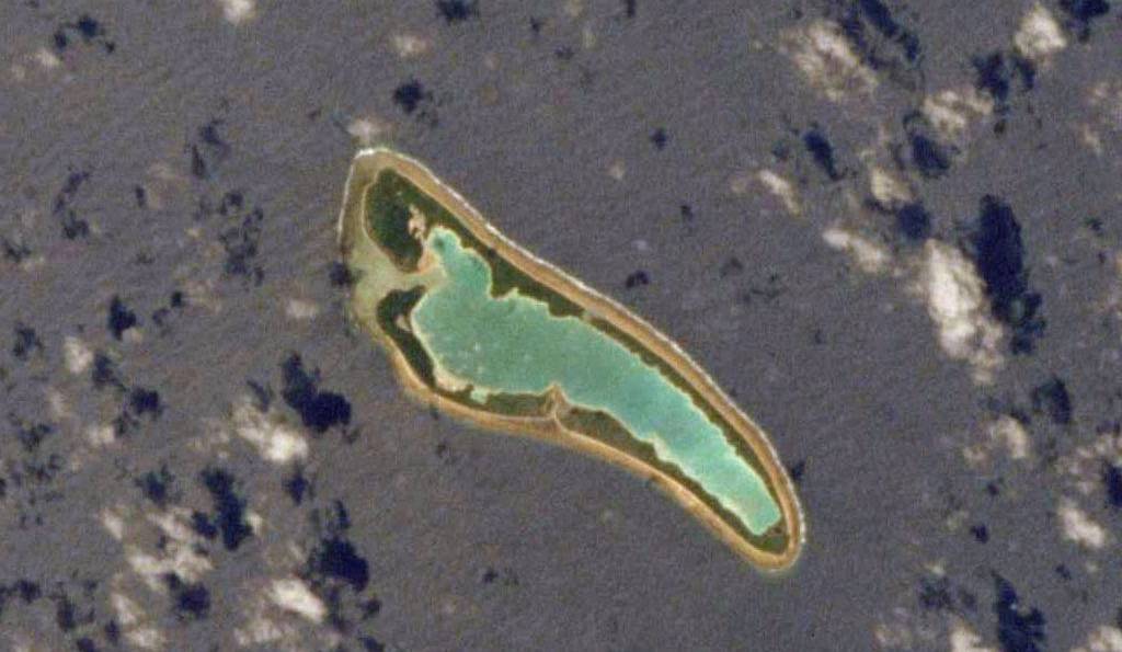 Areal view of Nikumaroro Island