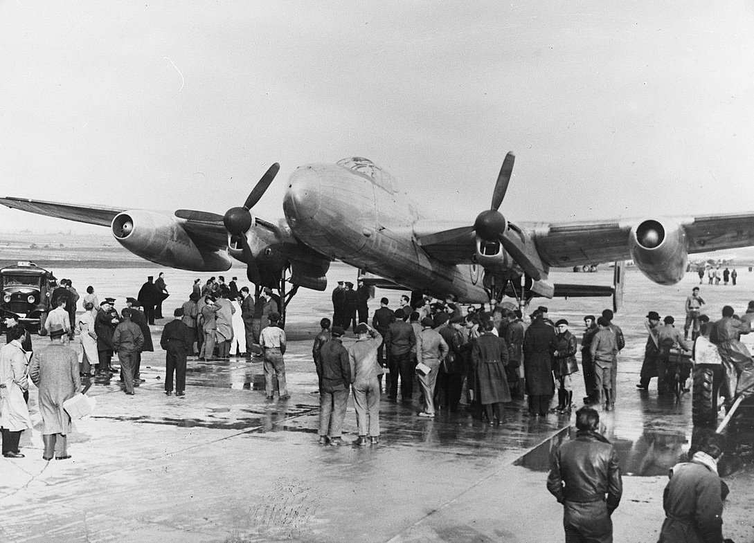 Grayscale Photo of Avro 691 Lancastrian 3 passenger and mail transport aircraft
