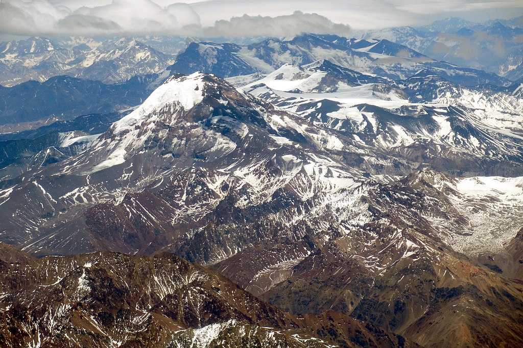 Aerial View of Mount Tupungato in the Argentine Andes