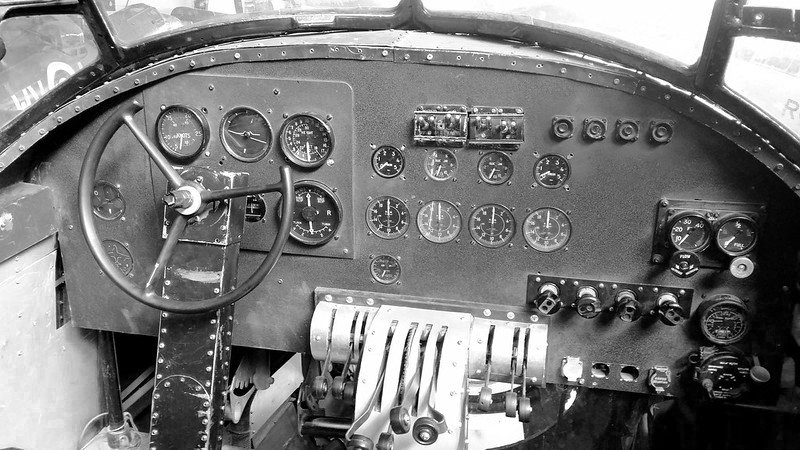 Close Up Photo of Avro Lancastrian Cockpit.