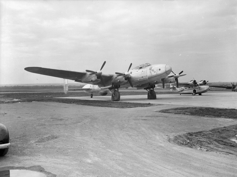 Grayscale Photo of Avro Avro 691 Lancastrian 3 passenger and mail transport aircraft