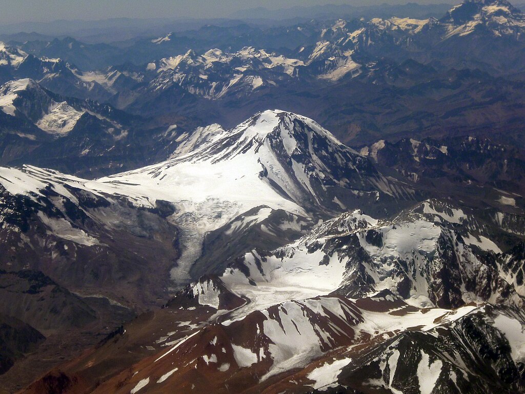 Aerial Photo of Mount Tupungato in the Argentine Andes
