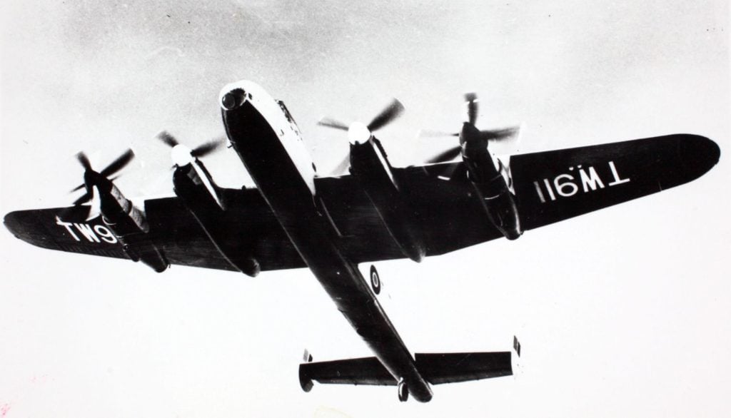 Grayscale Photo of Avro 691 Lancastrian 3 passenger and mail transport aircraft