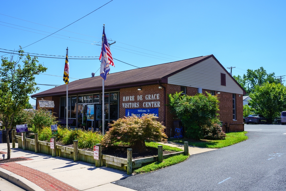 The Havre de Grace Visitors Center building in the business district area of the town. - 2022