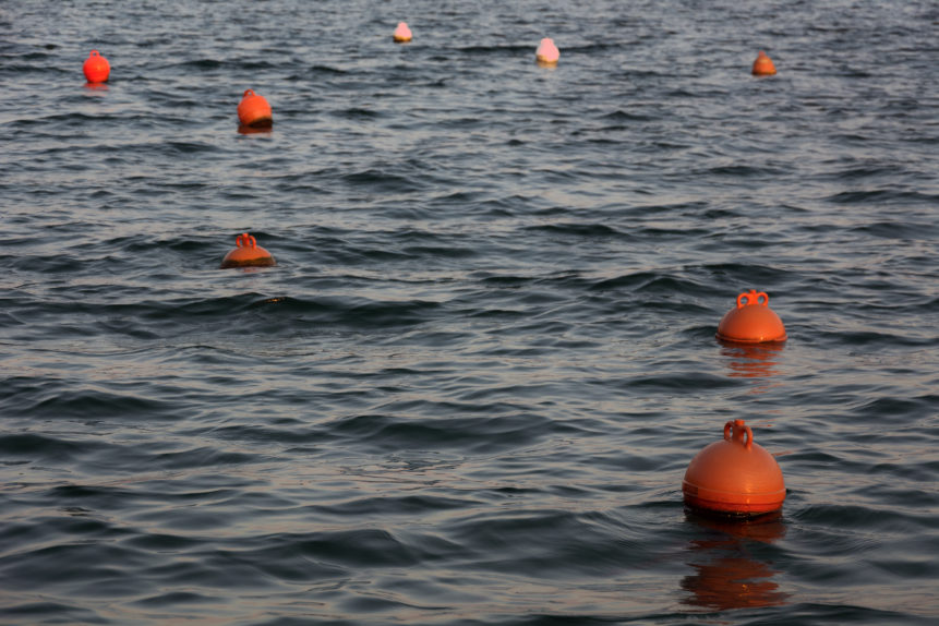 Buoys on sea level