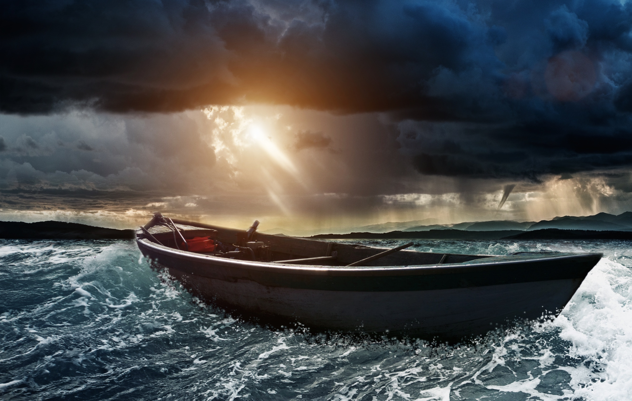boat in a storm