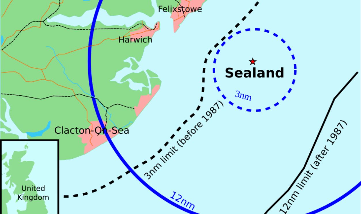 Map Of Sealand With Territorial Waters