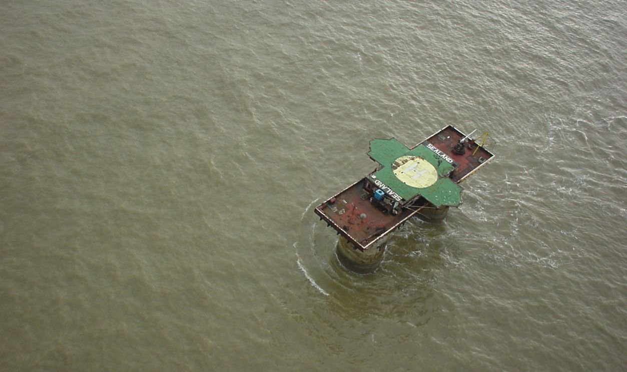 Sealand from a helicopter.