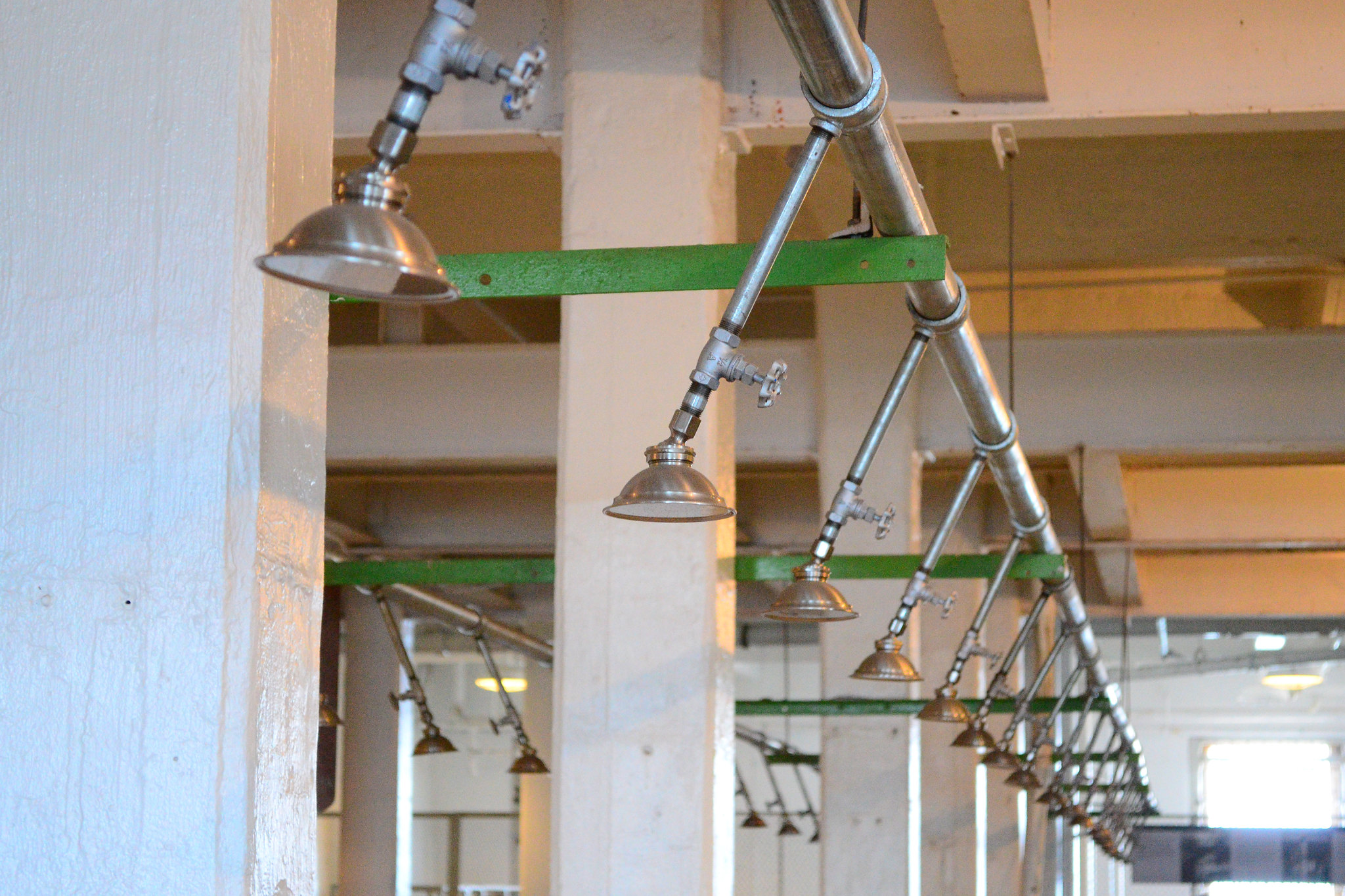 Shower area in the cell house at Alcatraz.