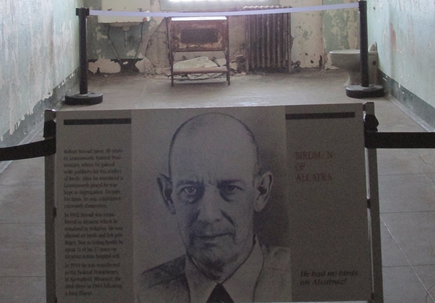 Robert Stroud - Birdman of Alcatraz's hospital cell