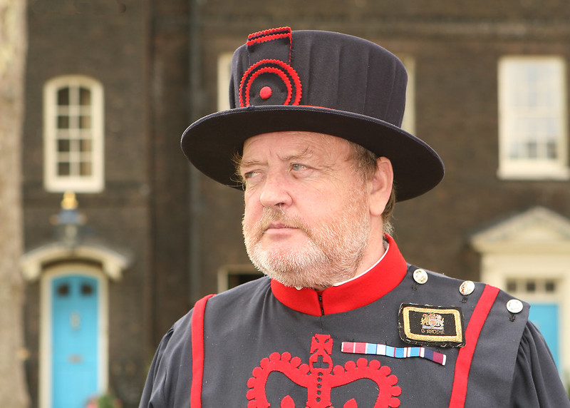 A Yeoman Warder dressed in period attire