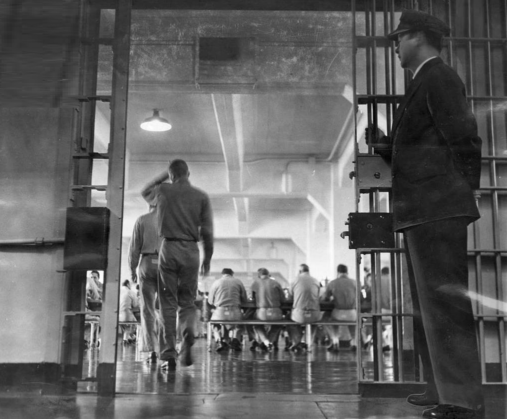 Alcatraz Convicts Entering the Mess Hall - 1954
