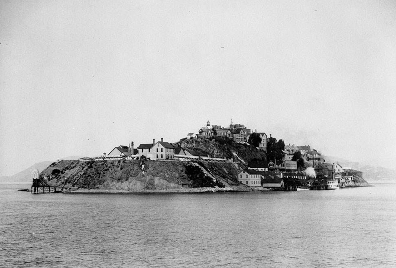 Alcatraz Island from the water, c1895
