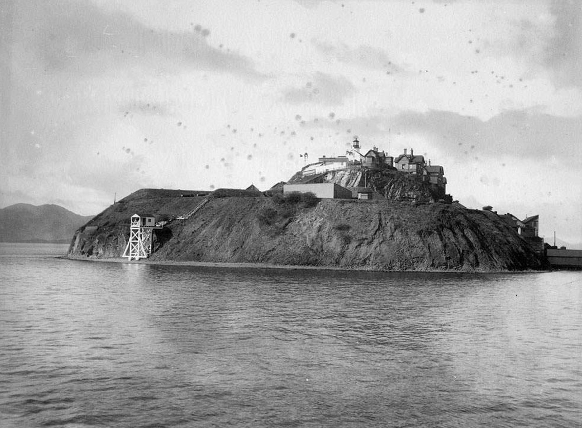 Alcatraz Island from the water, c1895