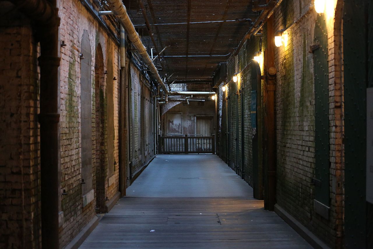 Dark Alley At Alcatraz Island