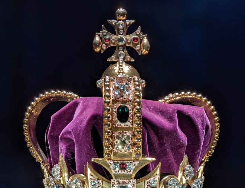 Close Up Photo of Saint Edward's Crown displayed in a museum