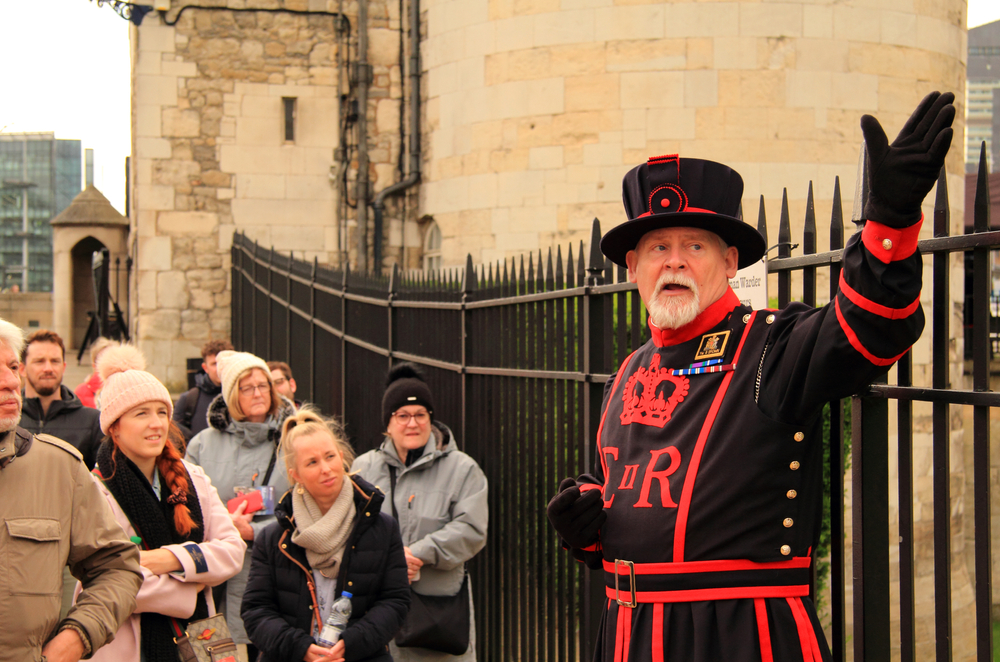 A Yeoman Warder dressed in period attire