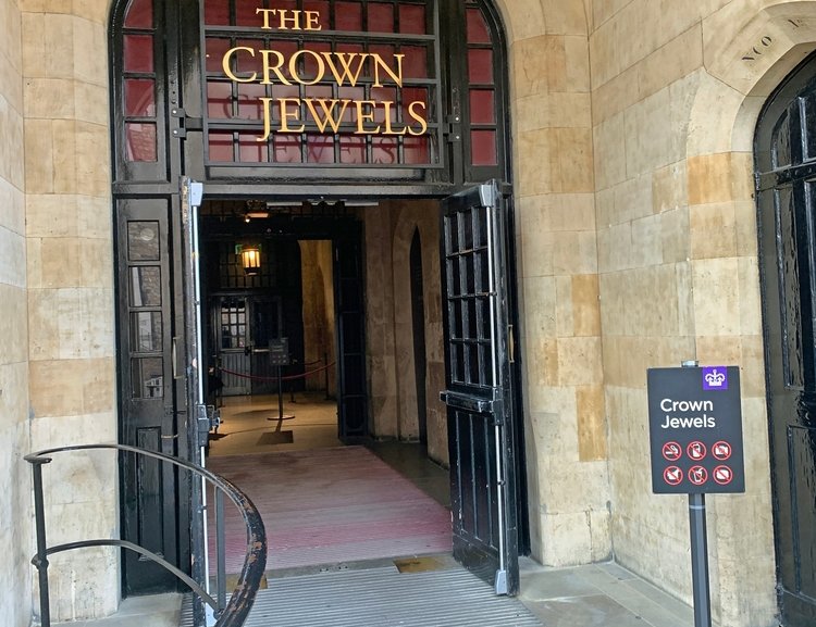 Entrance to the Crown Jewels which are housed in the Tower of London