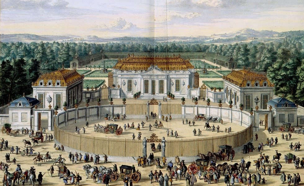 The gardens of the castle of Versailles