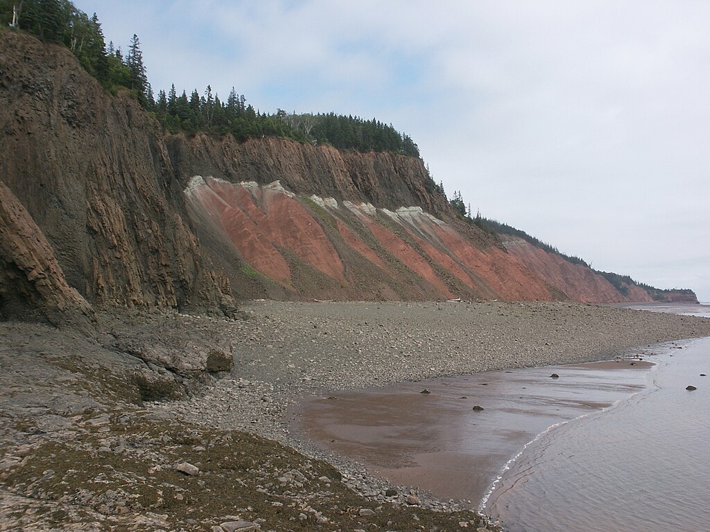 View of the North Mountain Basalt at Five Islands Provincial Park, Nova Scotia.