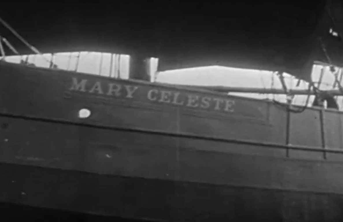 Screenshot from the movie The Mystery of the Mary Celeste (1935), Depiction of the merchant brigantine Mary Celeste
