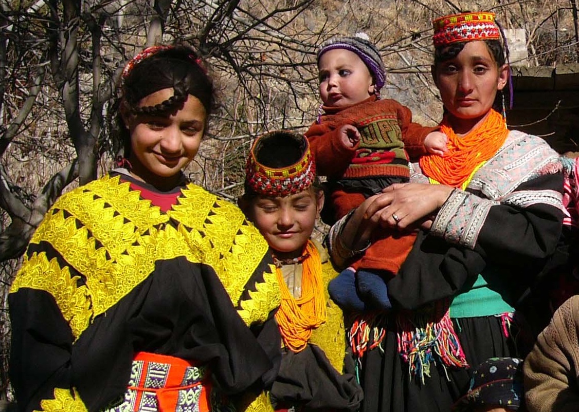 Kalash girls looking at camera