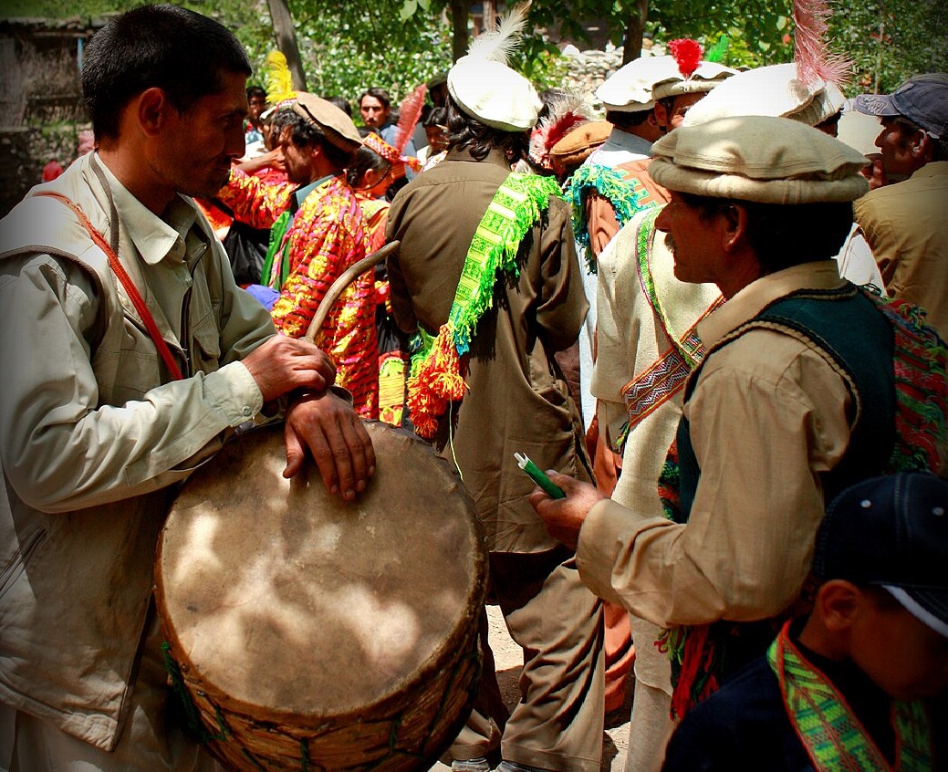 A drummer among the Kalash people - 2012
