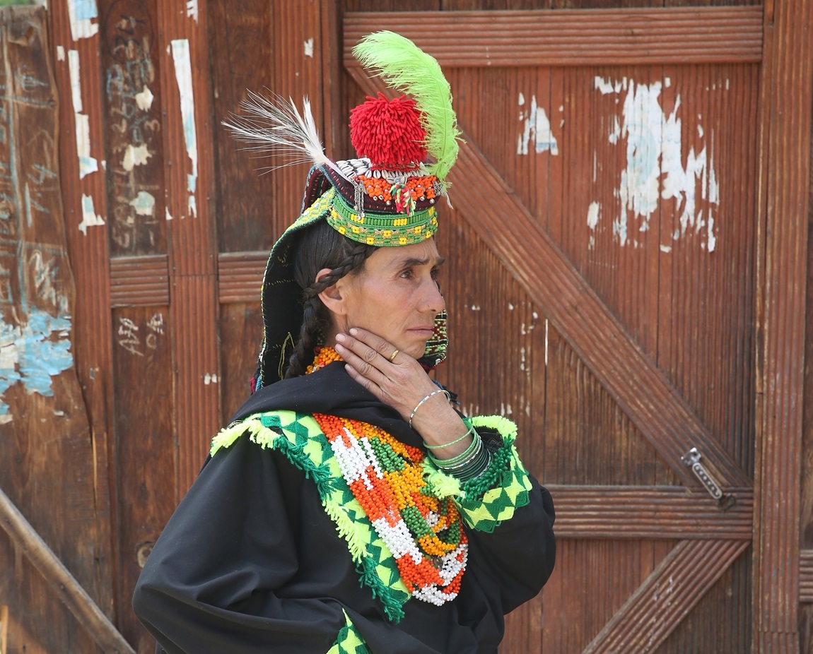 Kalasha or Kalash woman in Chitral, Pakistan - 2023