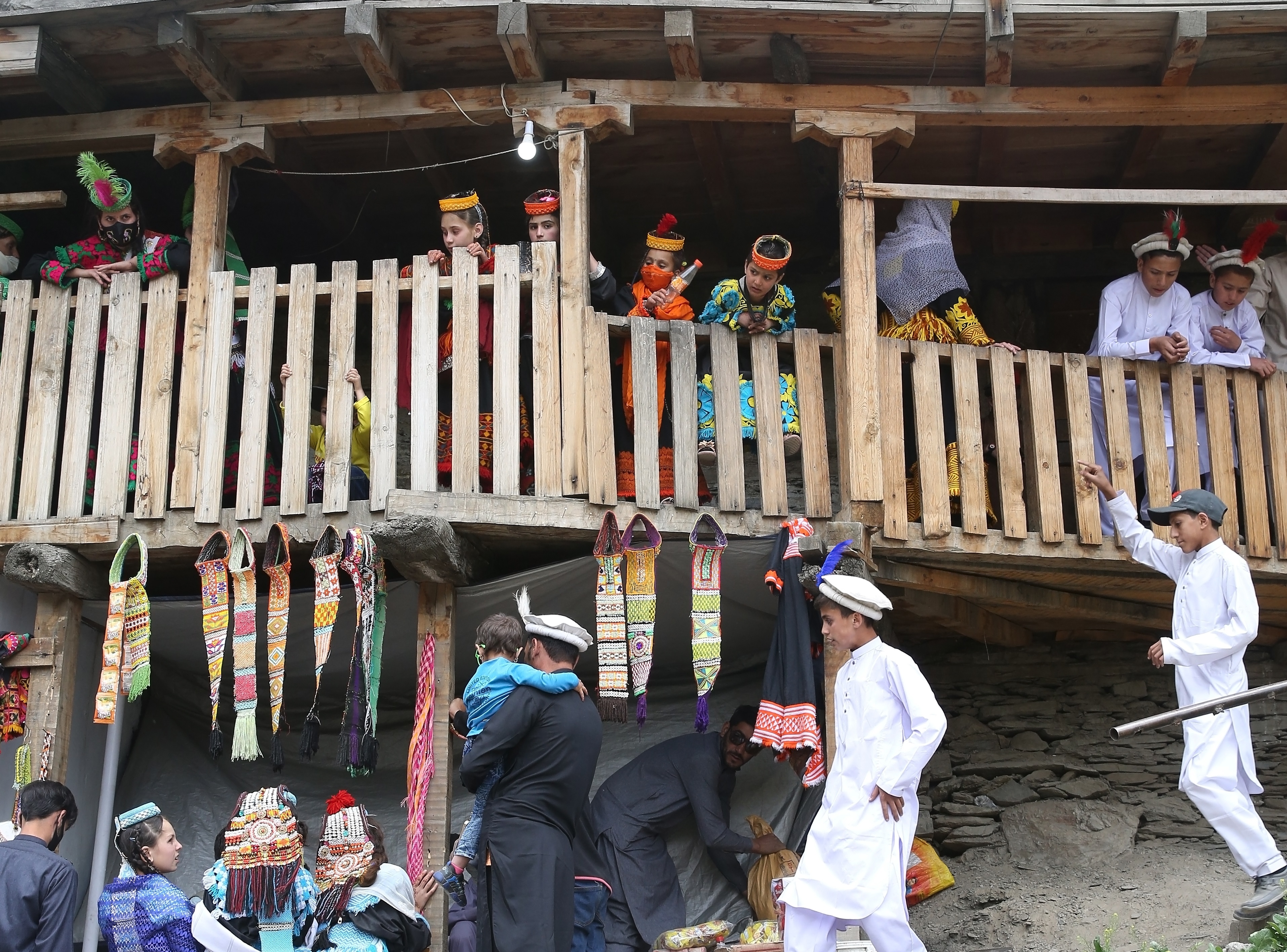 Kalash indigenous people in village in Chitral, Pakistan.