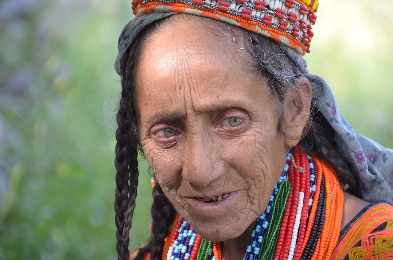 Old Kalash woman outside - 2014