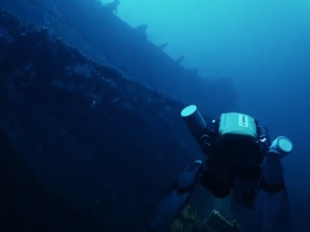 Screenshot from the documentary Titanic's Tragic Twin: The Britannic Disaster (2016)