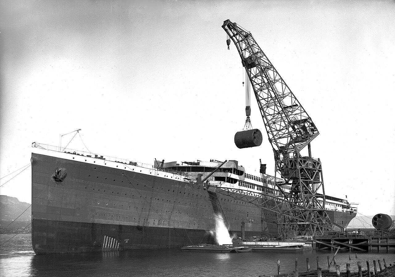 British hospital ship HMHS Britannic during her fitting out at Belfast