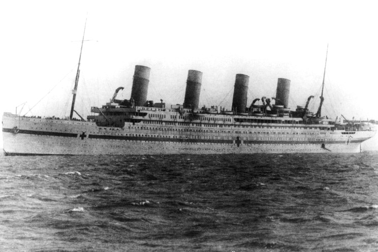 British hospital ship HMHS Britannic seen during World War I
