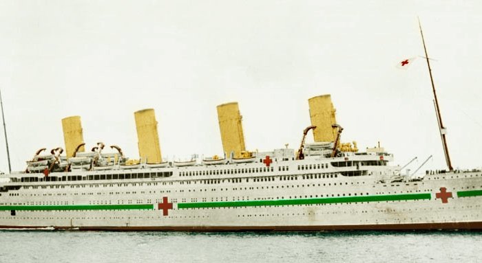 Colorized Photo of British hospital ship HMHS Britannic.