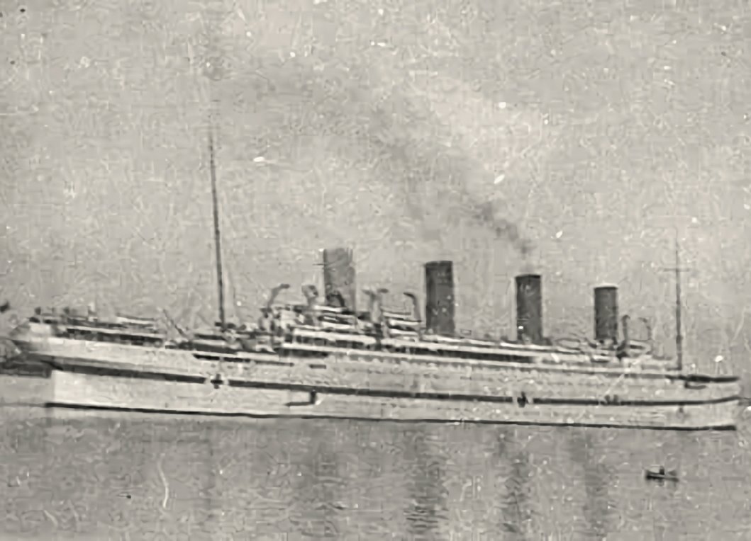 British hospital ship HMHS Britannic arriving in Moudros