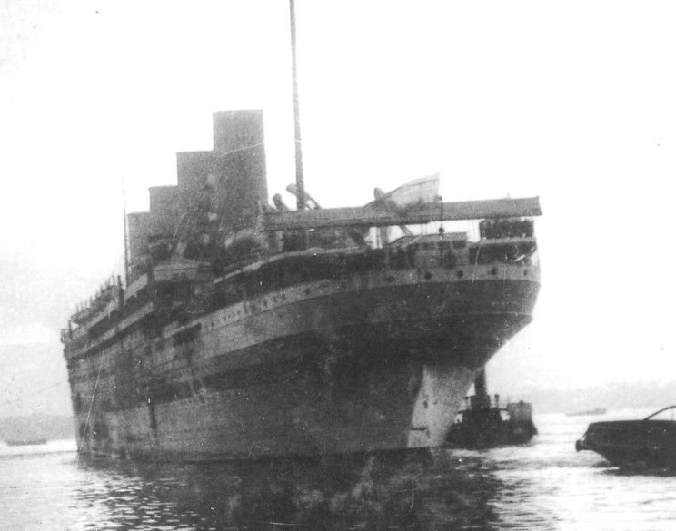 British hospital ship HMHS Britannic departing from Moudros