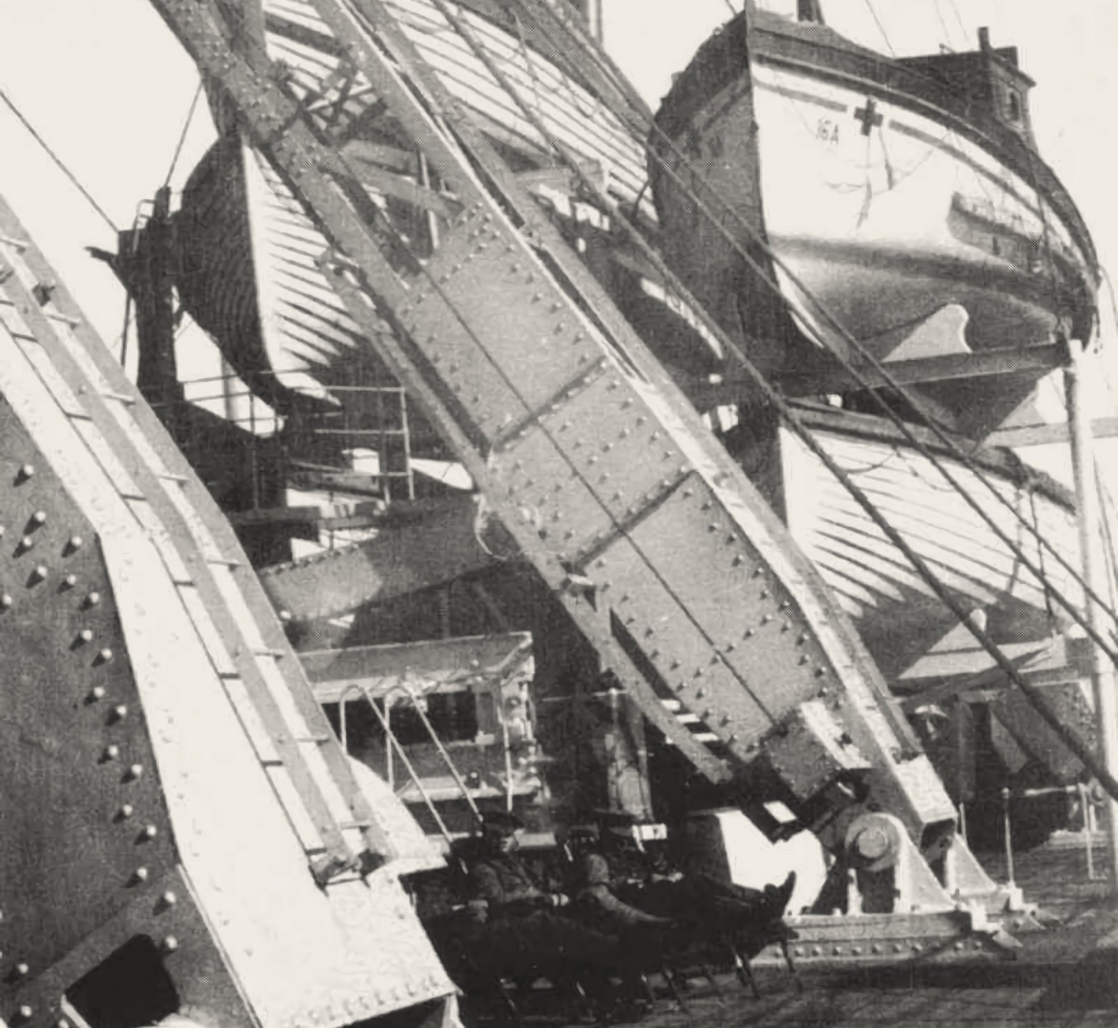 Lifeboats on board Titanic's sister ship, the HMHS Britannic