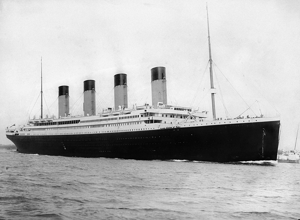 Photo of RMS Titanic departing Southampton
