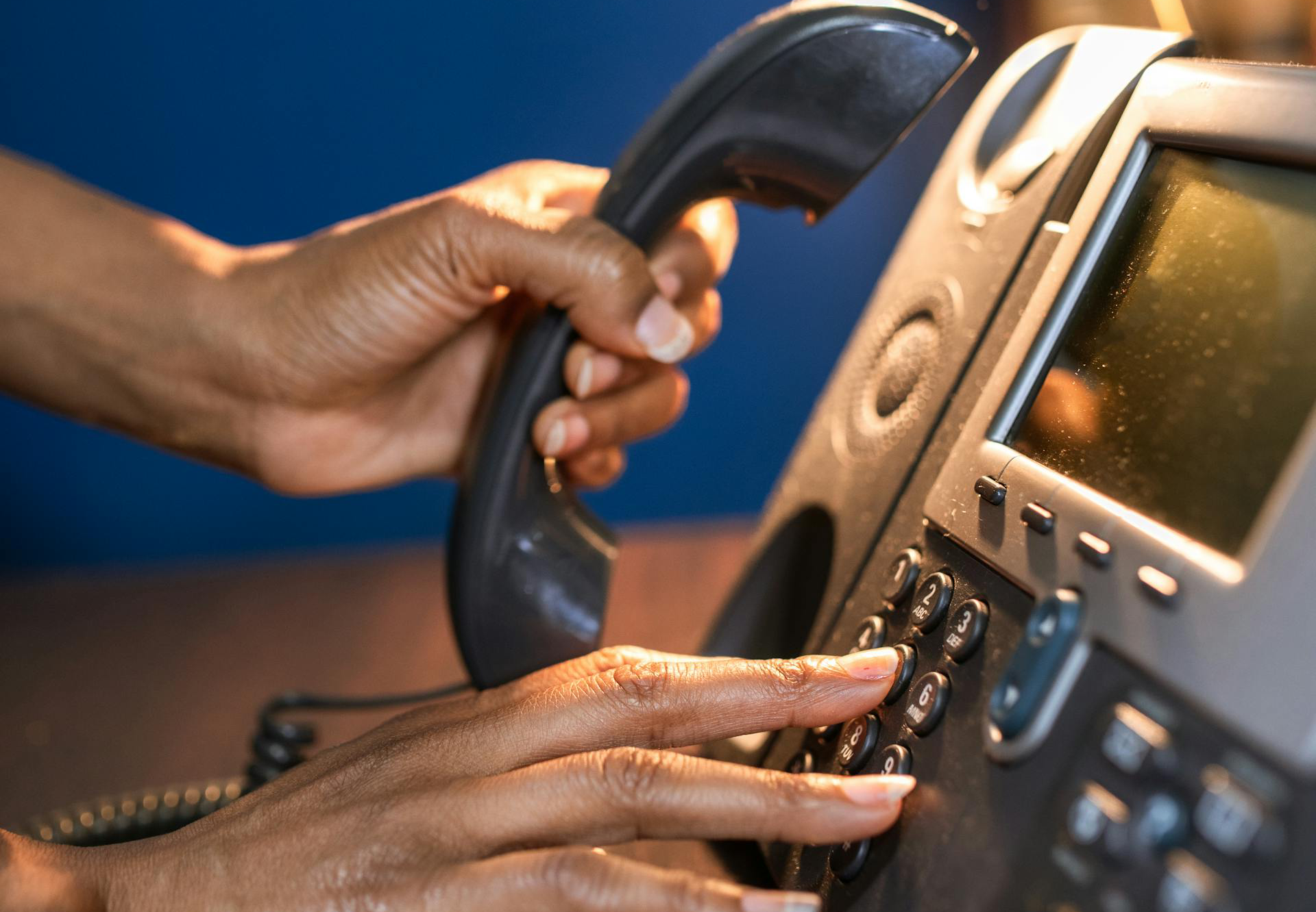 Finger dialing phone call