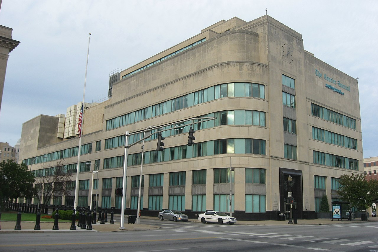 Front and western side of the headquarters of The Courier-Journal