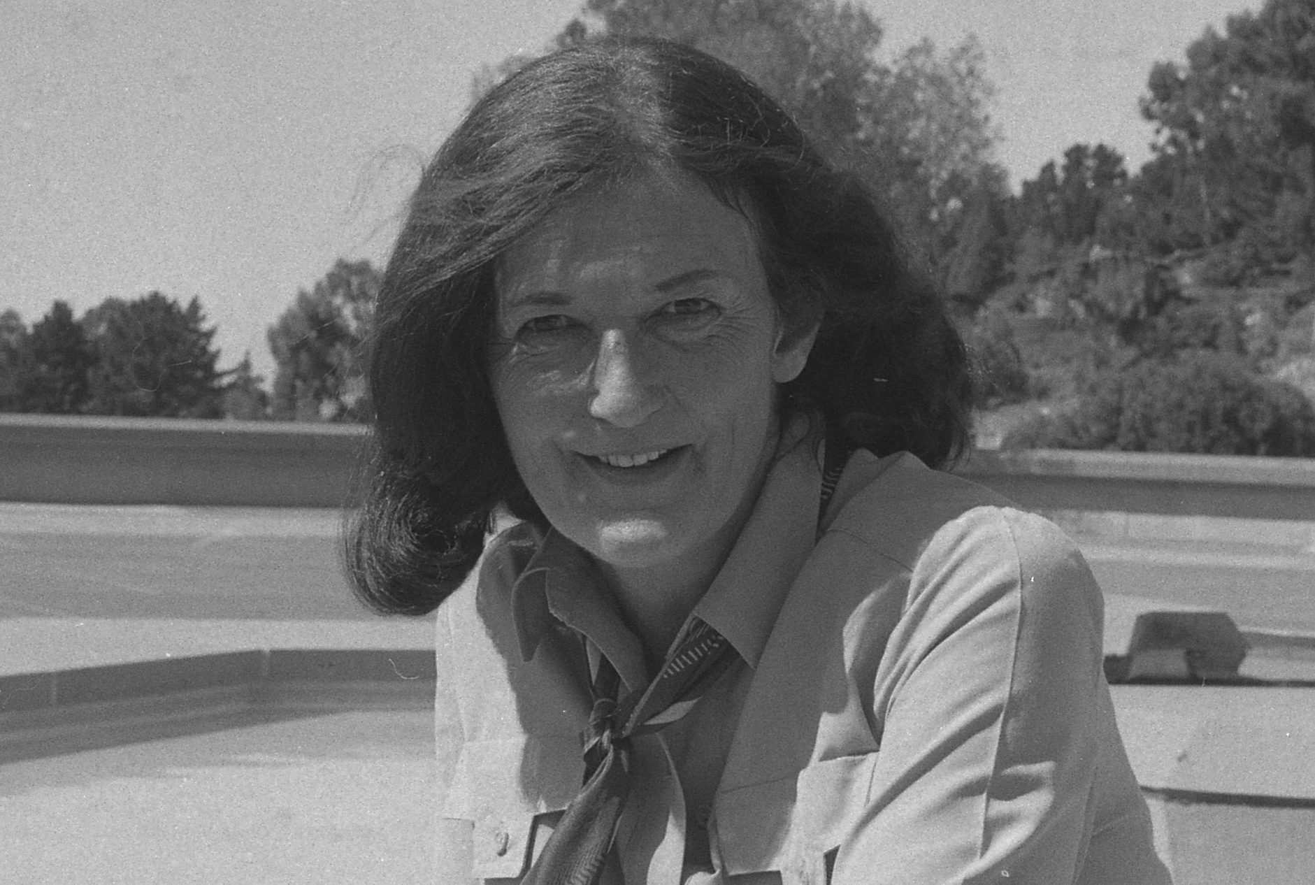 Portrait of American primatologist Dian Fossey in 1983