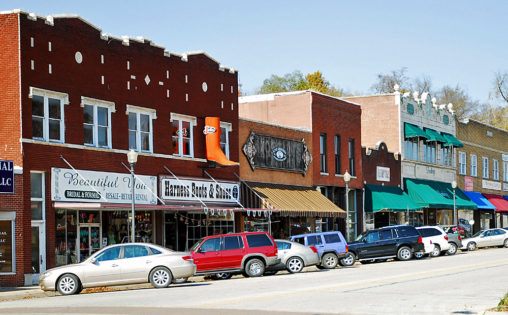 The downtown area of Harrison, Arkansas