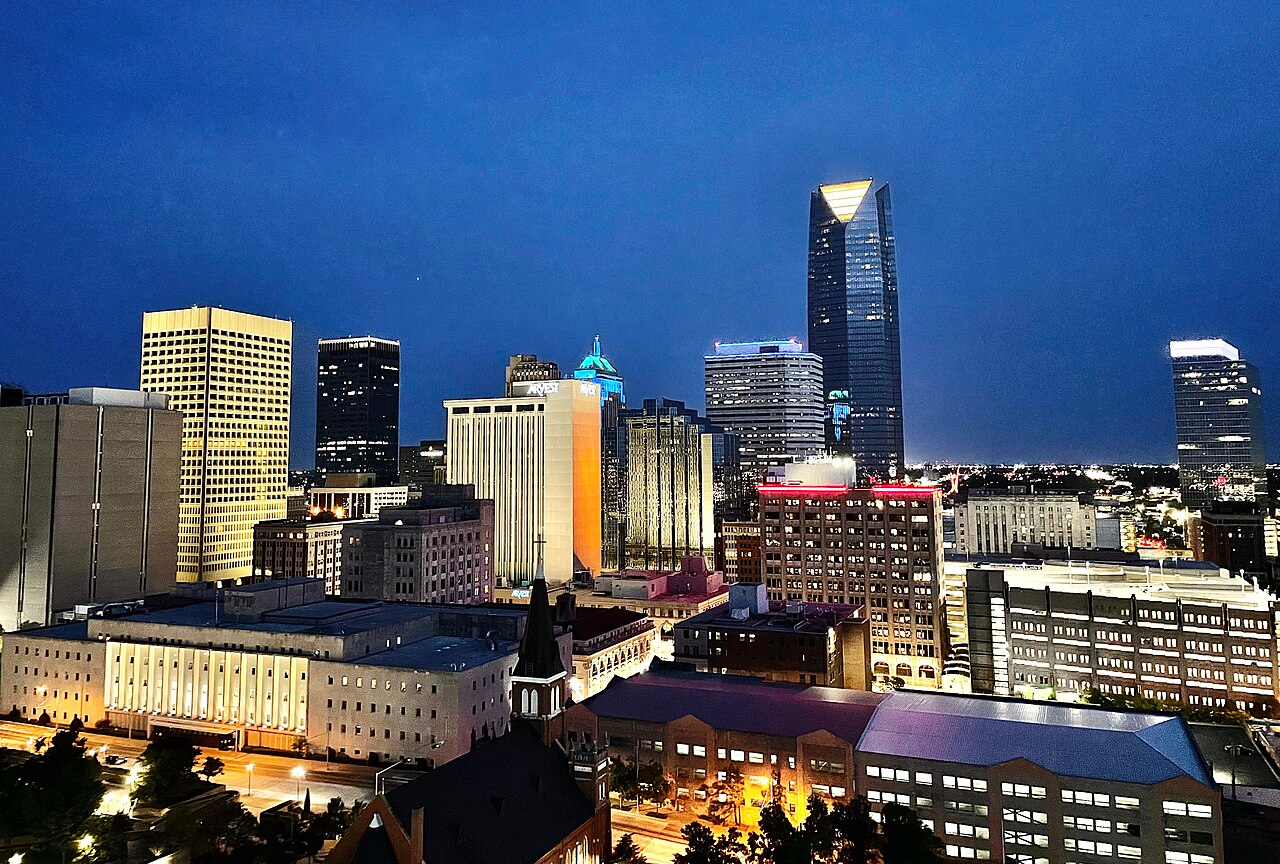 Oklahoma City skyline at night
