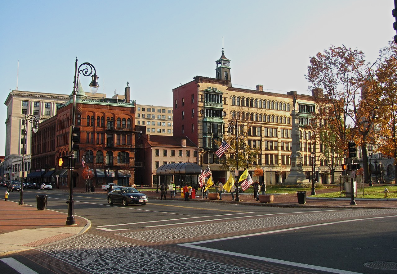 Court Square, Springfield, Massachusetts during the day
