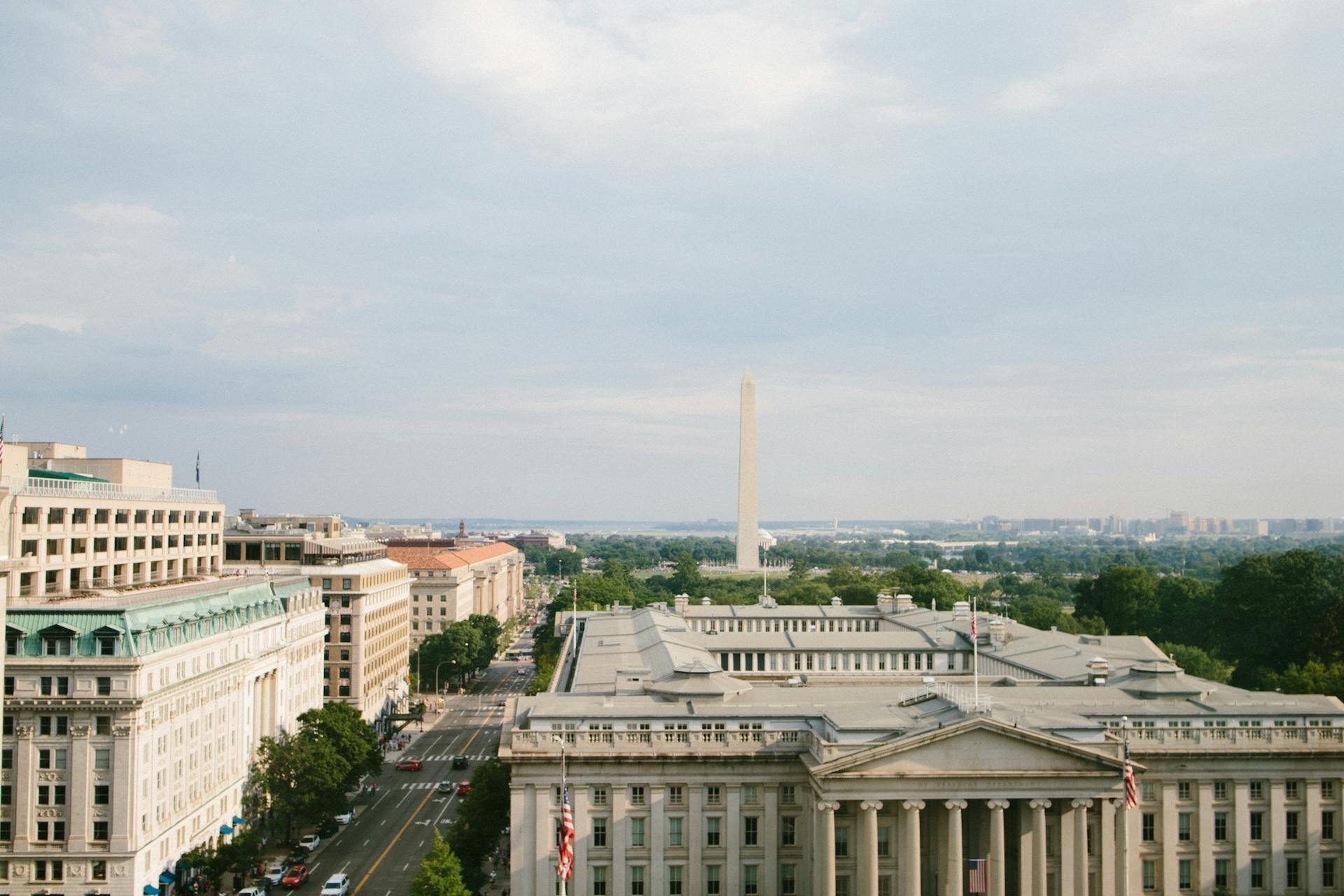 Panoramic view of Washington D.C. from a high point