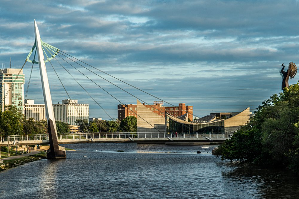 Vibrant urban scene of Wichita, Kansas captured from a high vantage point